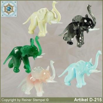 Glastiere, Glastier, Elefanten, Elefant klein 5 verschiedene Farben 