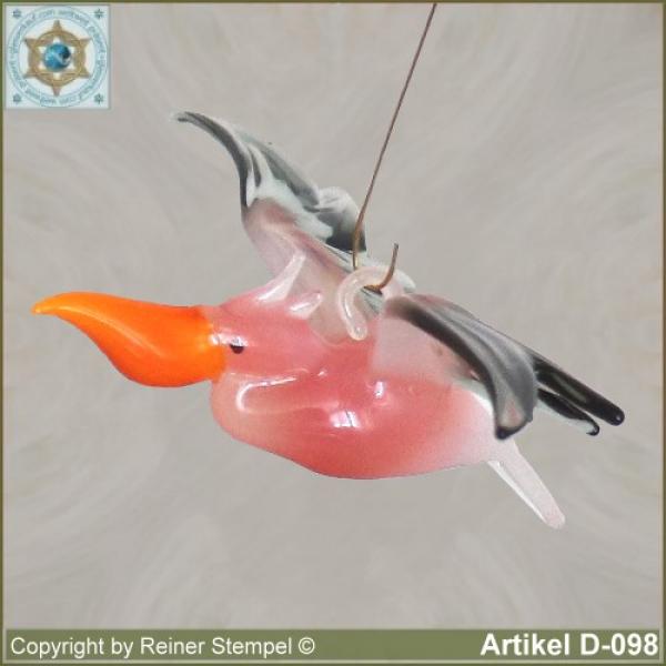 Glass animals, glass birds, glass bird Pelican flying