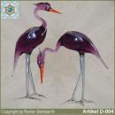 Glass animals, glass birds, glass bird, heron piked or upright violet