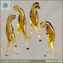 Glass animals, glass animal Meerkats in 4 different versions honey gold