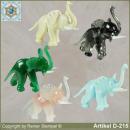 Glass animals, glass animal, Elephant small 5 different colors